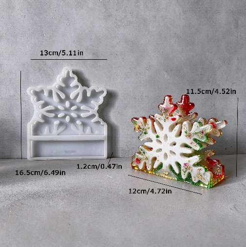 Assembleable Christmas-Themed Napkin Holder Resin Mold