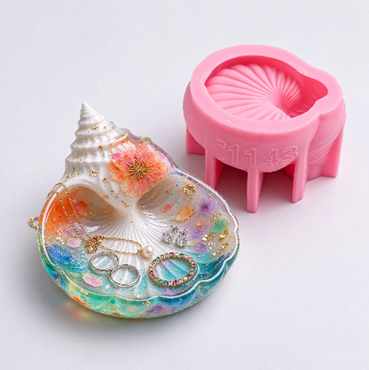 3D Seashell Trinket Dish & Tray Resin Mold