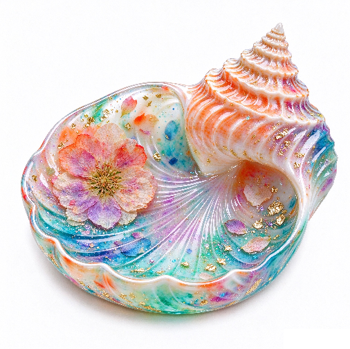 3D Seashell Trinket Dish & Tray Resin Mold