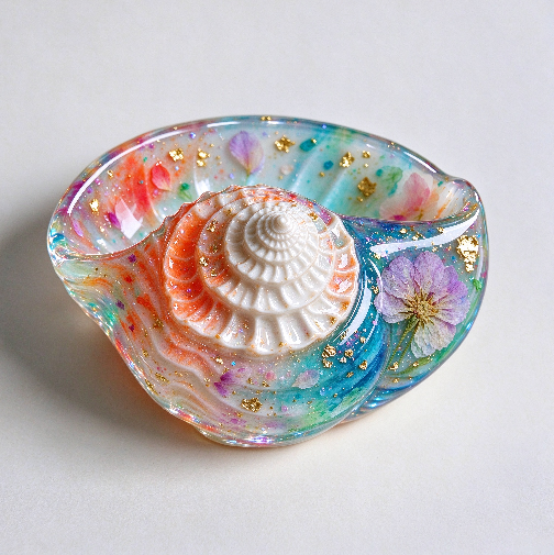 3D Seashell Trinket Dish & Tray Resin Mold