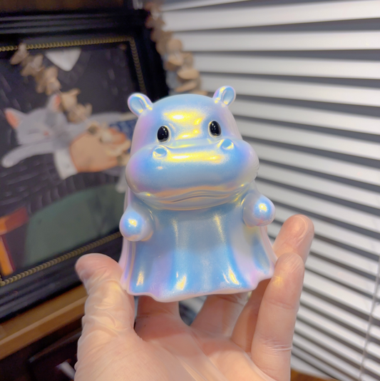 Handmade Cute Ghost Hippo Figurine Resin Mold