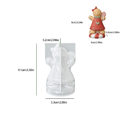 Cute Gingerbread Man Figurine Resin Mold