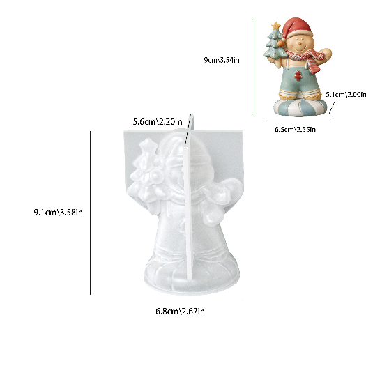 Cute Gingerbread Man Figurine Resin Mold