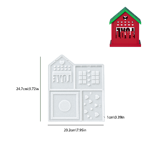 Assembleable Christmas House Resin Mold