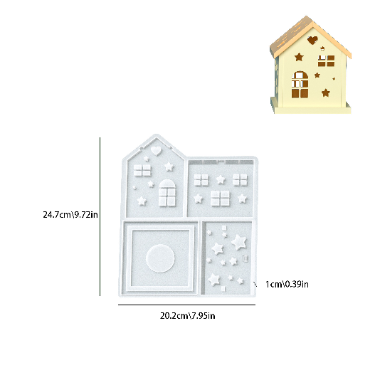 Assembleable Christmas House Resin Mold