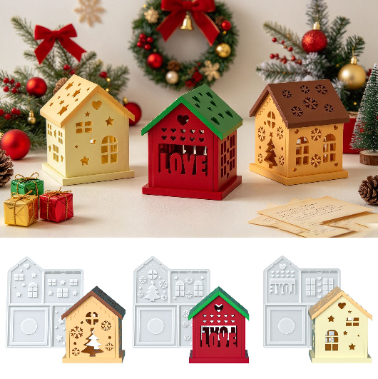 Assembleable Christmas House Resin Mold