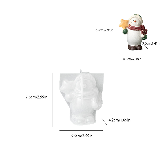 4pcs Cute Snowman Figurine Resin Mold Set