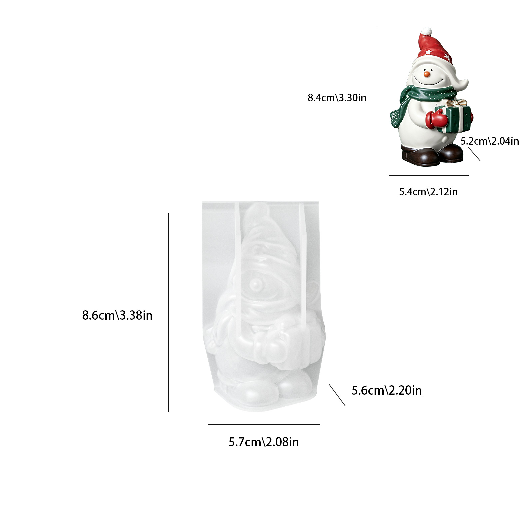 4pcs Cute Snowman Figurine Resin Mold Set