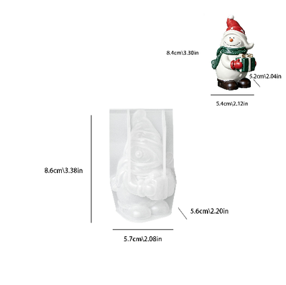 4pcs Cute Snowman Figurine Resin Mold Set