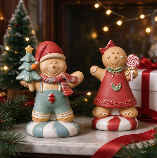 Cute Gingerbread Man Figurine Resin Mold