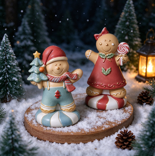 Cute Gingerbread Man Figurine Resin Mold