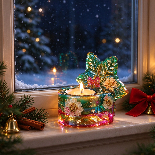 Handmade Crystal Christmas Candlestick Resin Mold