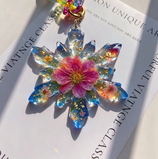 Handmade Water Ripple Snowflake Pendant Resin Mold