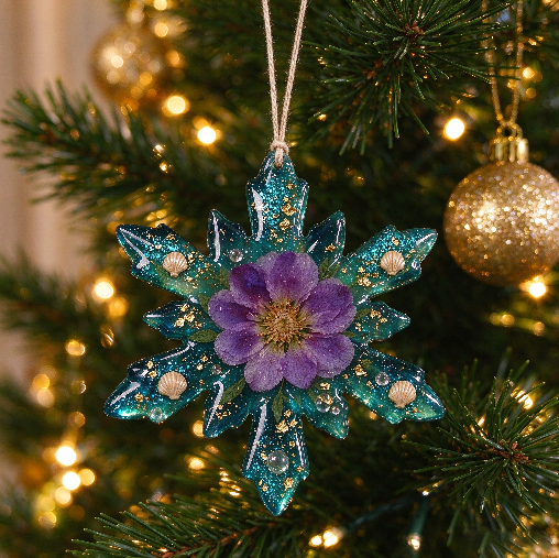 Handmade Water Ripple Snowflake Pendant Resin Mold