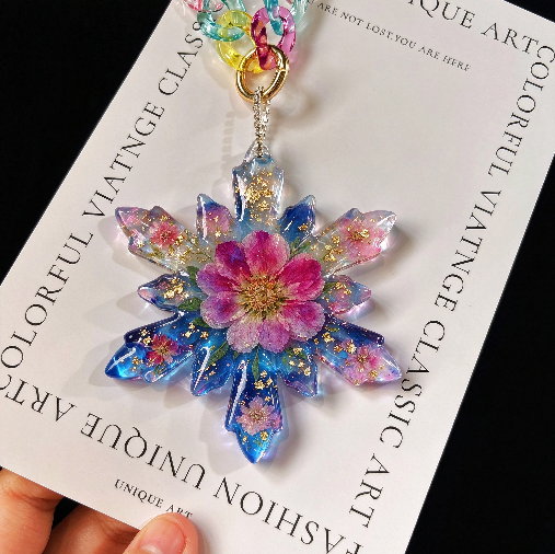 Handmade Water Ripple Snowflake Pendant Resin Mold