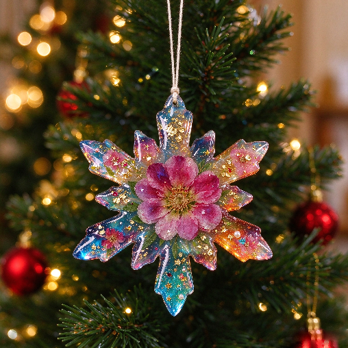 Handmade Water Ripple Snowflake Pendant Resin Mold