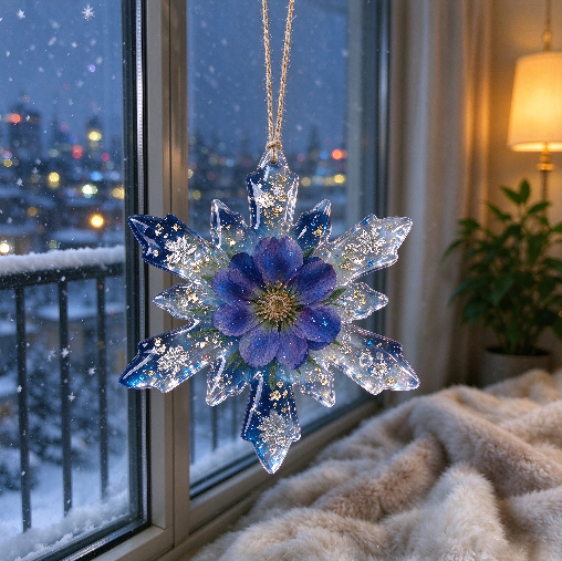 Handmade Water Ripple Snowflake Pendant Resin Mold