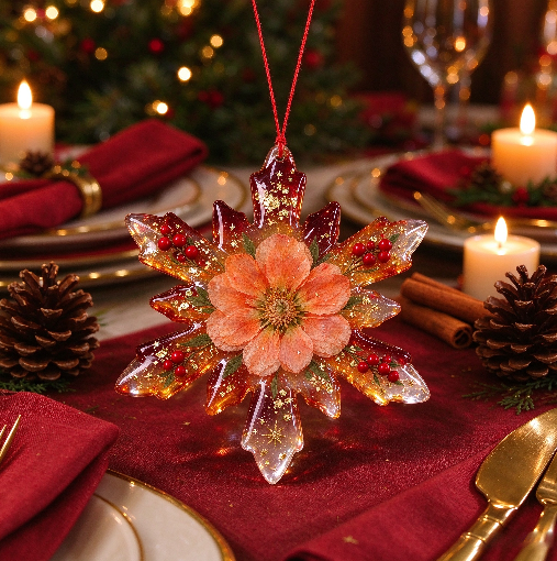 Handmade Water Ripple Snowflake Pendant Resin Mold