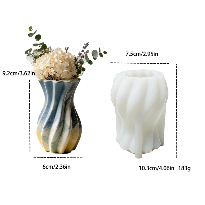 Wavy Twisted Vase & Storage Jar Resin Mold