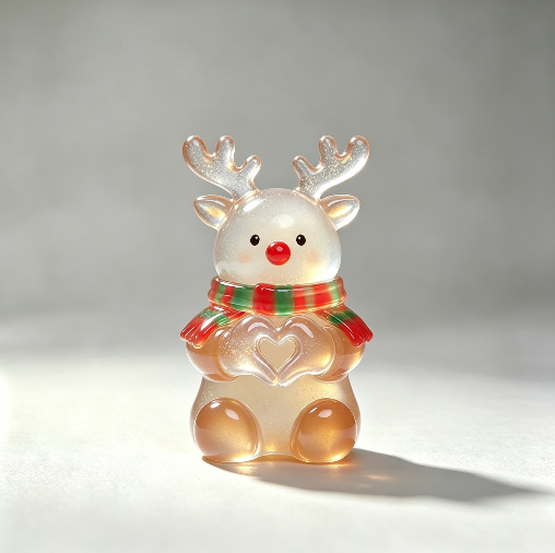 【VIP EXCLUSIVE】Handmade Heart-Hand Gesture Reindeer Figurine Resin Mold