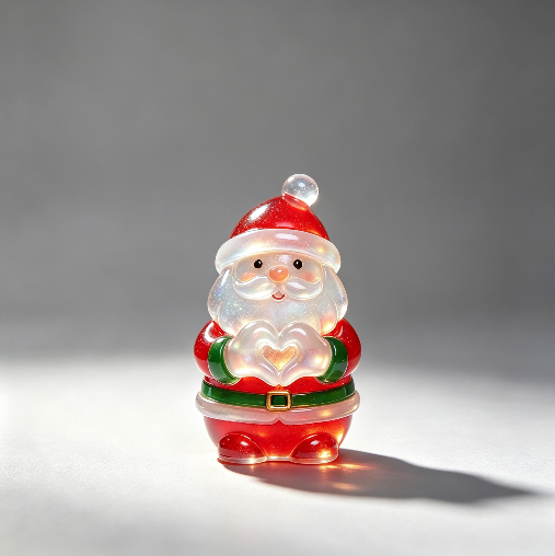 【VIP EXCLUSIVE】Handmade Heart-Hand Gesture Santa Claus Figurine Resin Mold