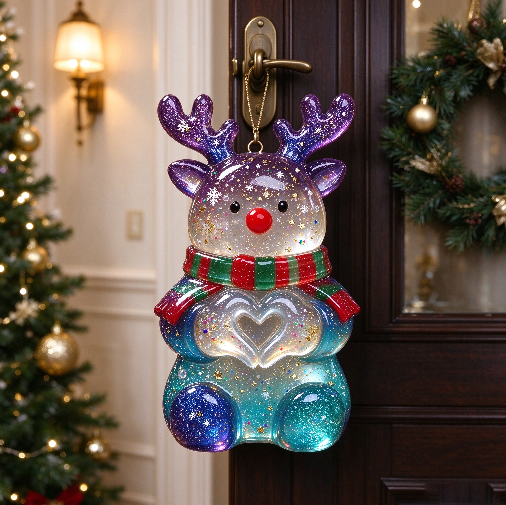 【VIP EXCLUSIVE】Handmade Heart-Hand Gesture Reindeer Figurine Resin Mold
