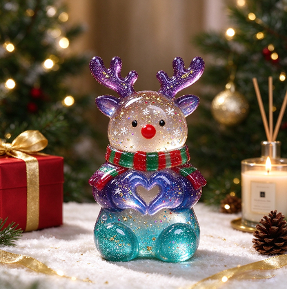 【VIP EXCLUSIVE】Handmade Heart-Hand Gesture Reindeer Figurine Resin Mold