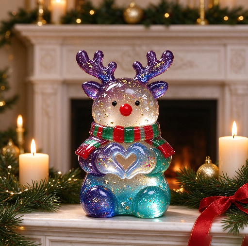 【VIP EXCLUSIVE】Handmade Heart-Hand Gesture Reindeer Figurine Resin Mold