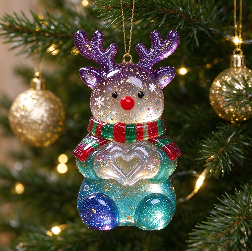 【VIP EXCLUSIVE】Handmade Heart-Hand Gesture Reindeer Figurine Resin Mold