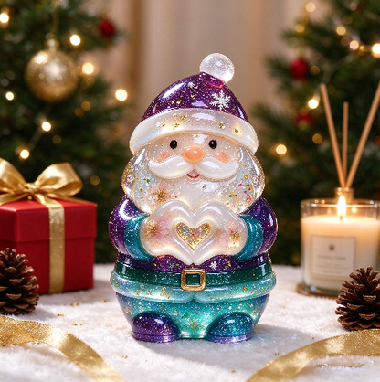 【VIP EXCLUSIVE】Handmade Heart-Hand Gesture Santa Claus Figurine Resin Mold