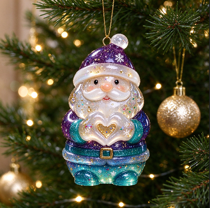 【VIP EXCLUSIVE】Handmade Heart-Hand Gesture Santa Claus Figurine Resin Mold