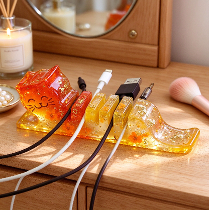 【VIP EXCLUSIVE】Handmade Cat-Shaped Cable Organizer & Decorative Holder Resin Mold