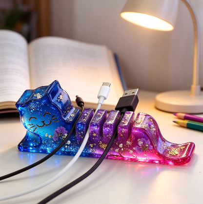 【VIP EXCLUSIVE】Handmade Cat-Shaped Cable Organizer & Decorative Holder Resin Mold