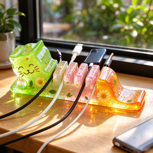 【VIP EXCLUSIVE】Handmade Cat-Shaped Cable Organizer & Decorative Holder Resin Mold
