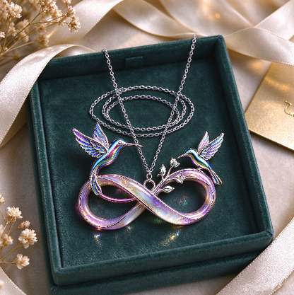 Handmade Hummingbird & Infinity Symbol Jewelry Pendant Necklace Resin Mold with Hole