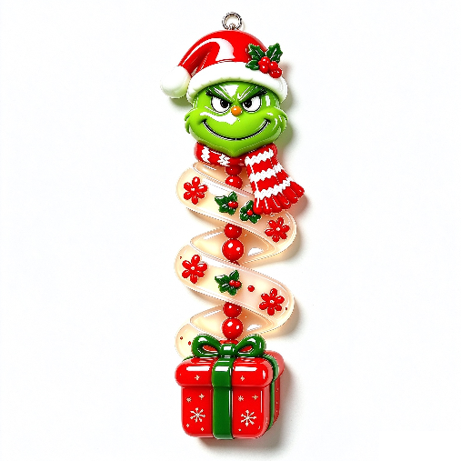 【VIP EXCLUSIVE】Handmade Christmas Spiral Ornament Resin Mold – Grinch, Snowman & Cat