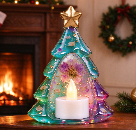 Christmas Tree Snowman Night Light Figurine Resin Mold