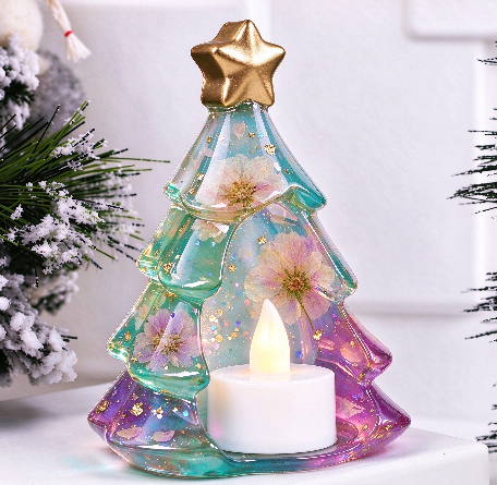 Christmas Tree Snowman Night Light Figurine Resin Mold