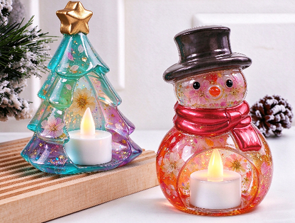Christmas Tree Snowman Night Light Figurine Resin Mold