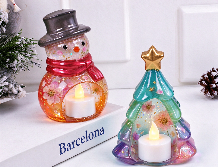 Christmas Tree Snowman Night Light Figurine Resin Mold