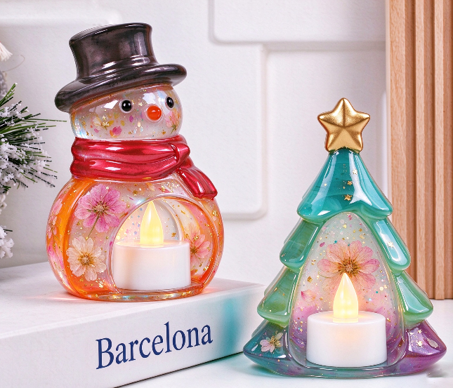 Christmas Tree Snowman Night Light Figurine Resin Mold