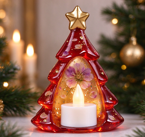 Christmas Tree Snowman Night Light Figurine Resin Mold