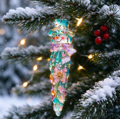 Handmade Crystal Snowman Icicle Ornament Christmas Tree Decoration Resin Molds