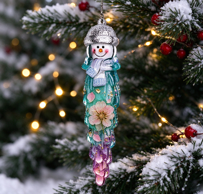 Handmade Crystal Snowman Icicle Ornament Christmas Tree Decoration Resin Molds