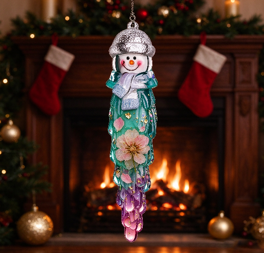 Handmade Crystal Snowman Icicle Ornament Christmas Tree Decoration Resin Molds