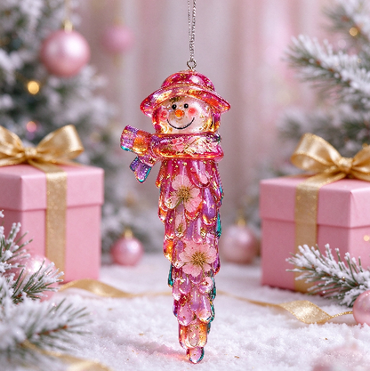 Handmade Crystal Snowman Icicle Ornament Christmas Tree Decoration Resin Molds