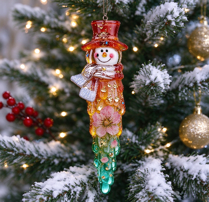 Handmade Crystal Snowman Icicle Ornament Christmas Tree Decoration Resin Molds