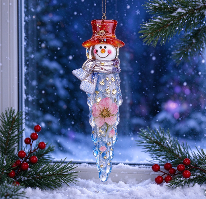Handmade Crystal Snowman Icicle Ornament Christmas Tree Decoration Resin Molds