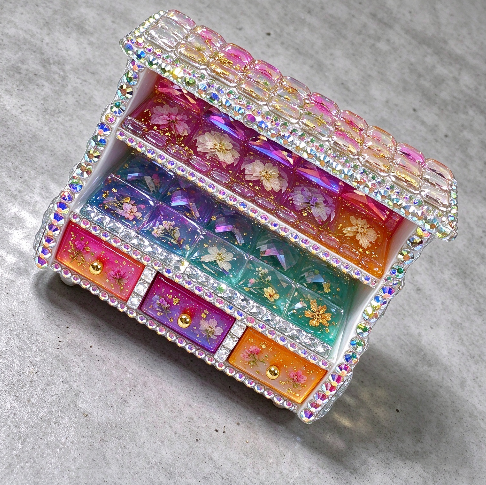 Handmade Diamond Frosted Drawer Storage Figurine Resin Mold