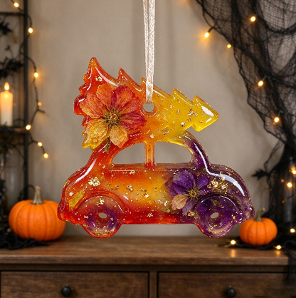 Christmas Tree Car Ornament Resin Mold with Hanging Hole